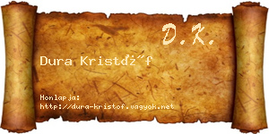 Dura Kristóf névjegykártya